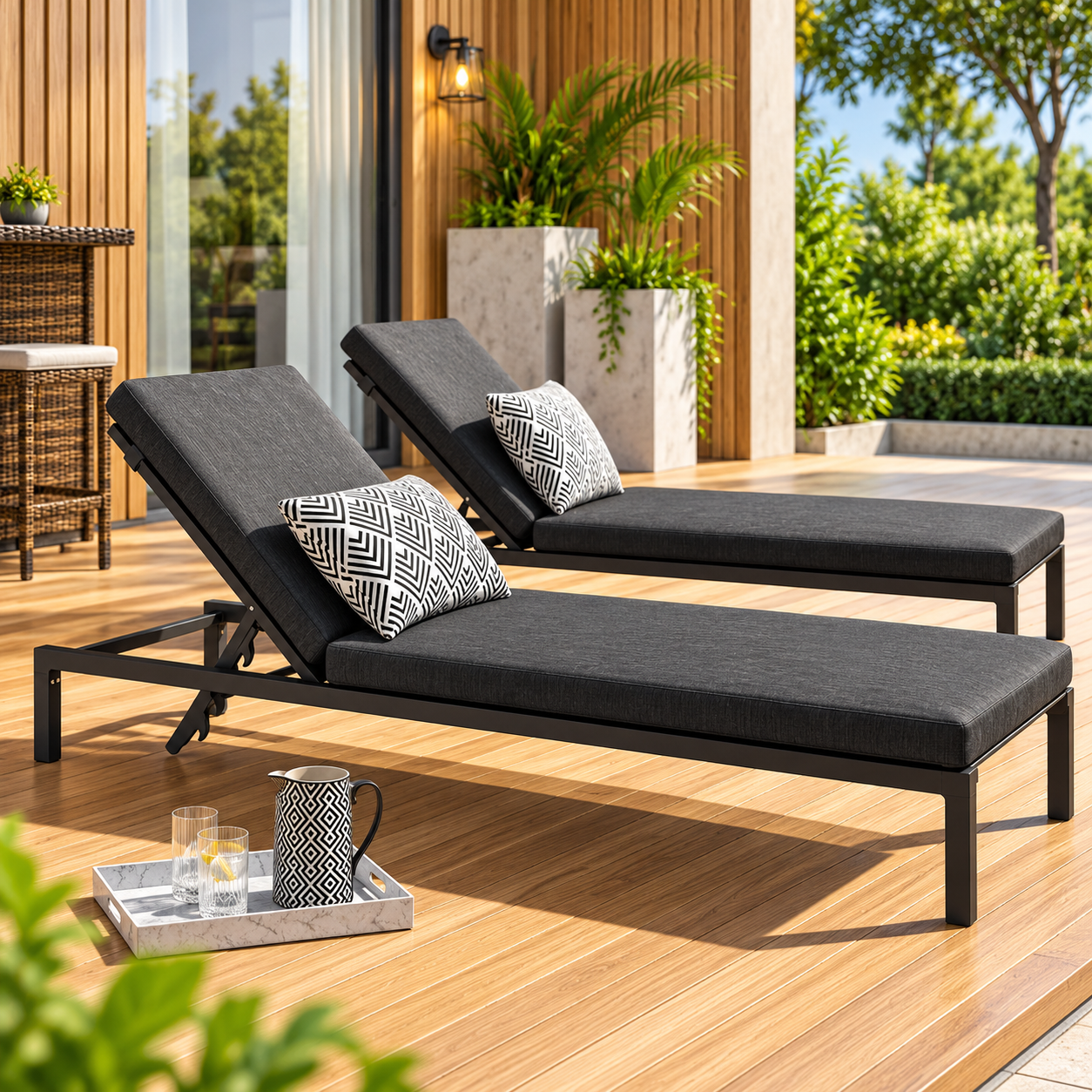 Swimming Pool wicker Lounger